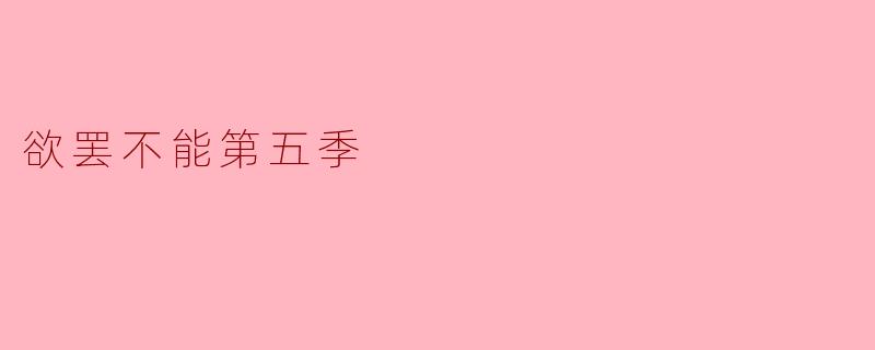 欲罢不能第五季