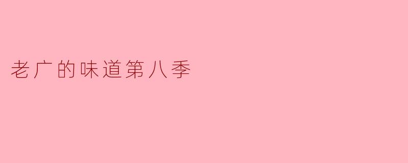 老广的味道第八季