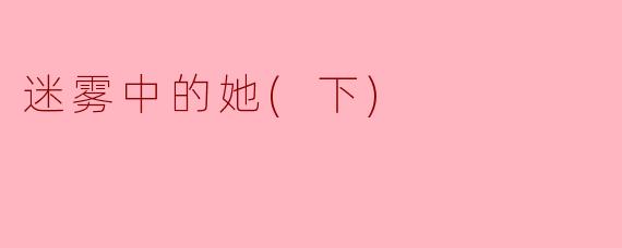 迷雾中的她(下)