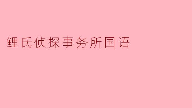 鲤氏侦探事务所主要提供什么样的服务？