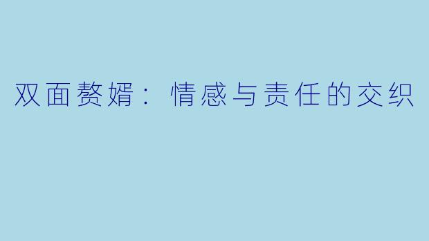 双面赘婿：情感与责任的交织