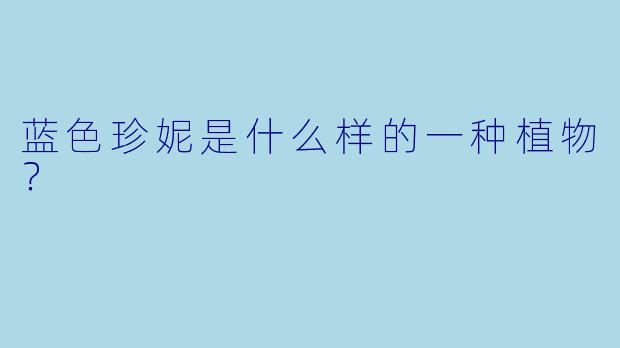 蓝色珍妮是什么样的一种植物？  