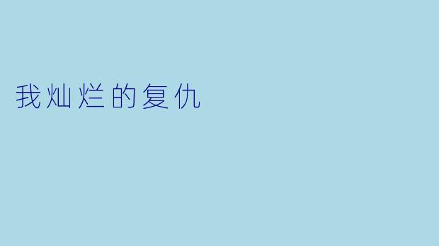 我灿烂的复仇