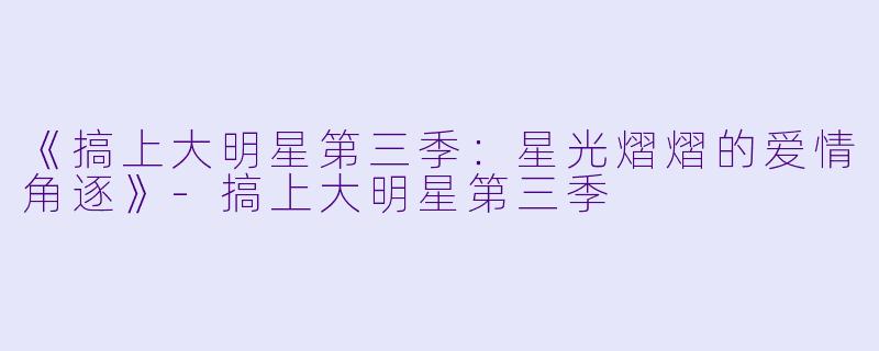 《搞上大明星第三季：星光熠熠的爱情角逐》-搞上大明星第三季