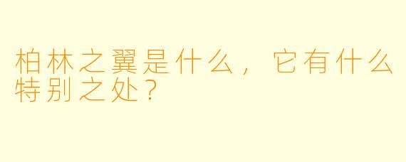 柏林之翼是什么，它有什么特别之处？