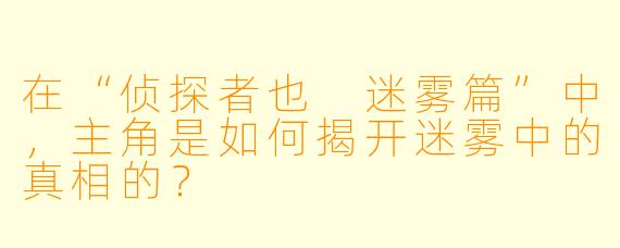 在“侦探者也 迷雾篇”中，主角是如何揭开迷雾中的真相的？  
