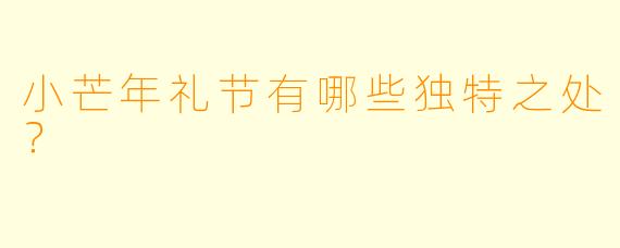 小芒年礼节有哪些独特之处？