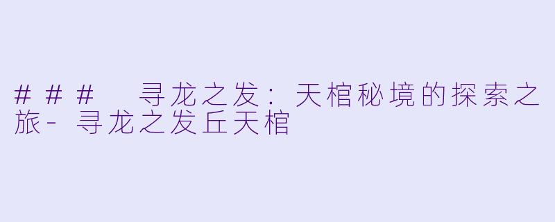 ### 寻龙之发：天棺秘境的探索之旅-寻龙之发丘天棺