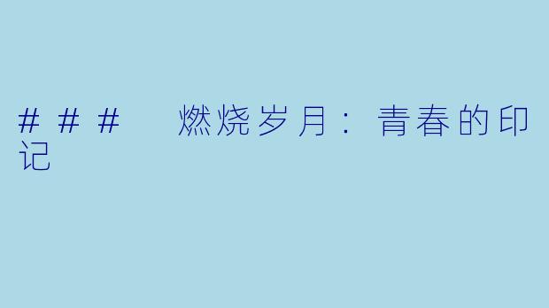 ### 燃烧岁月：青春的印记