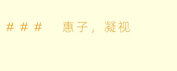 ### 惠子，凝视