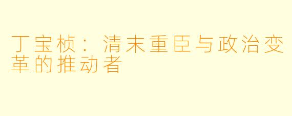 丁宝桢：清末重臣与政治变革的推动者