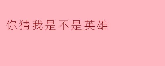 你猜我是不是英雄？  