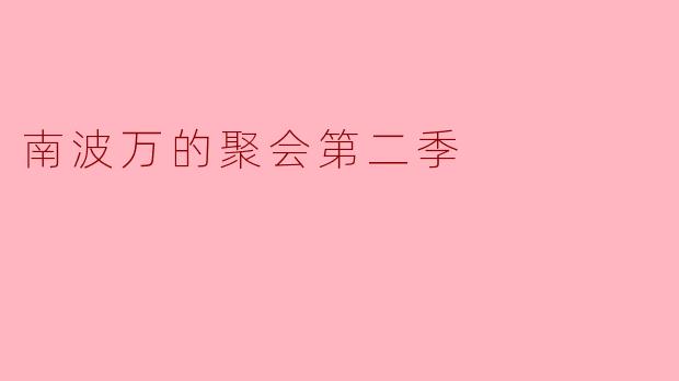 南波万的聚会第二季有哪些新角色登场？  