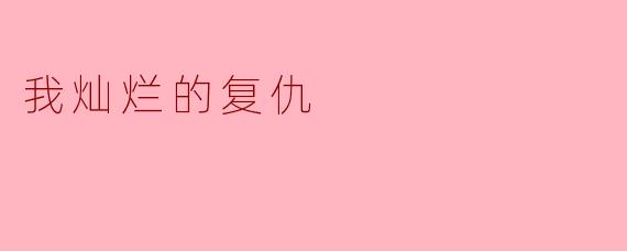 我灿烂的复仇