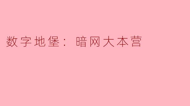 数字地堡：暗网大本营