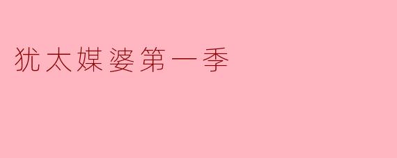犹太媒婆第一季