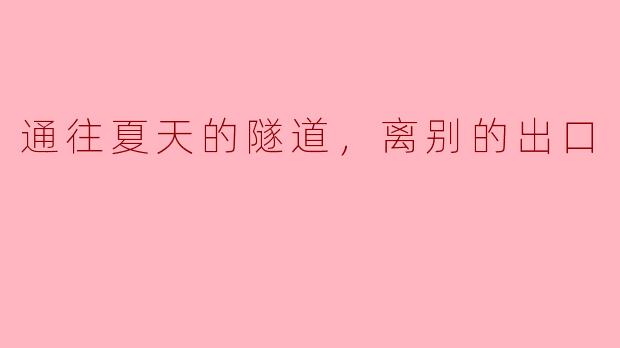 通往夏天的隧道，离别的出口