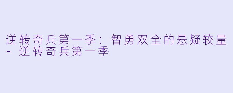 逆转奇兵第一季：智勇双全的悬疑较量