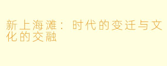 新上海滩:时代的变迁与文化的交融