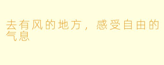 去有风的地方，感受自由的气息