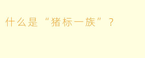 什么是“猪标一族”？  