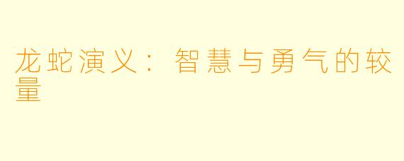 龙蛇演义：智慧与勇气的较量