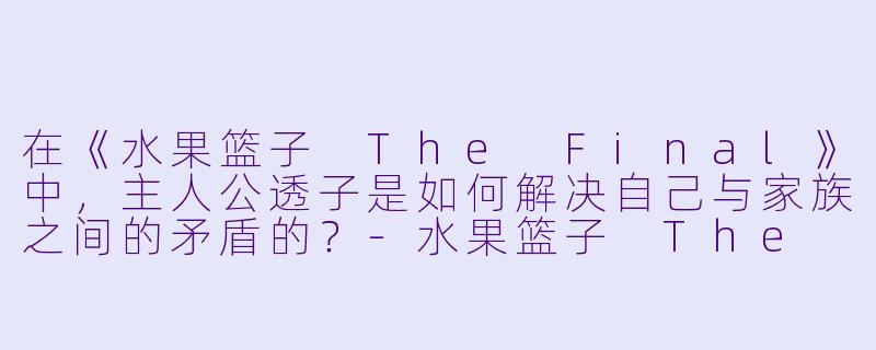 在《水果篮子 The Final》中,主人公透子是如何解决自己与家族之间的矛盾的?