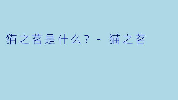 猫之茗是什么？