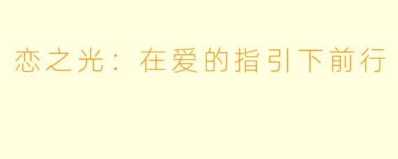 恋之光：在爱的指引下前行