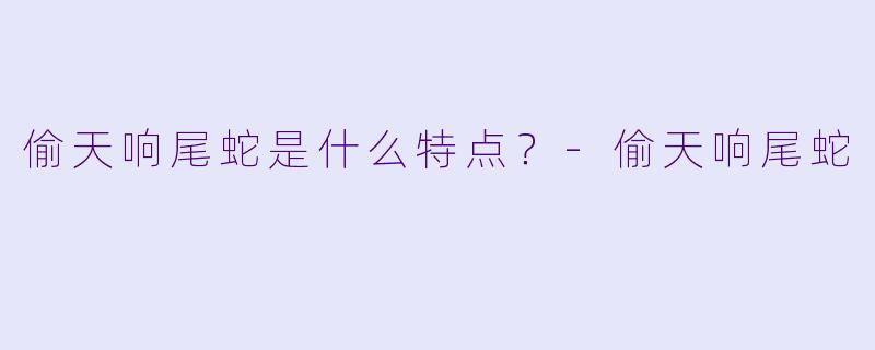偷天响尾蛇是什么特点？