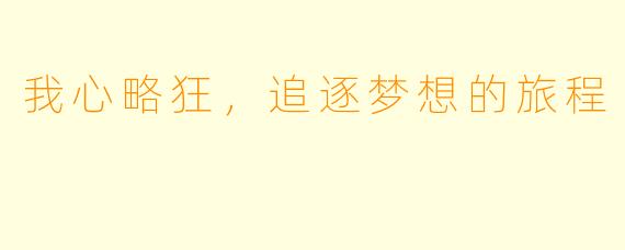 我心略狂,追逐梦想的旅程