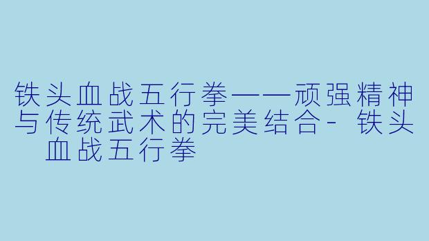 铁头血战五行拳——顽强精神与传统武术的完美结合-铁头 血战五行拳