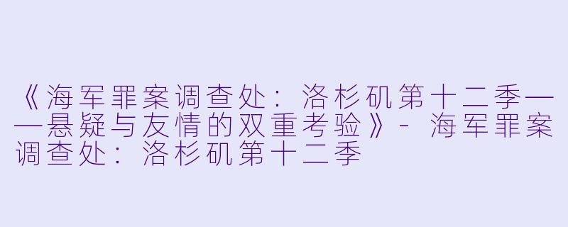 《海军罪案调查处:洛杉矶第十二季——悬疑与友情的双重考验》