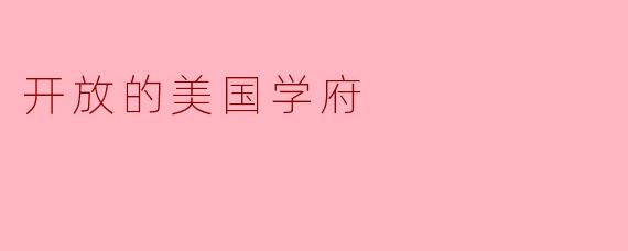 开放的美国学府:知识与创新的摇篮
