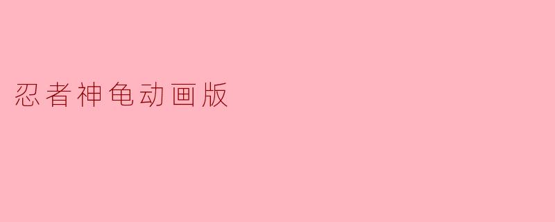 忍者神龟动画版