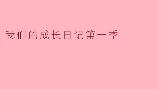 我们的成长日记第一季:记录青春的足迹