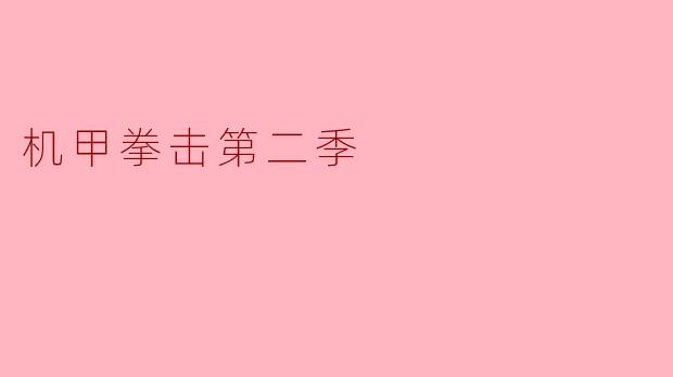 机甲拳击第二季
