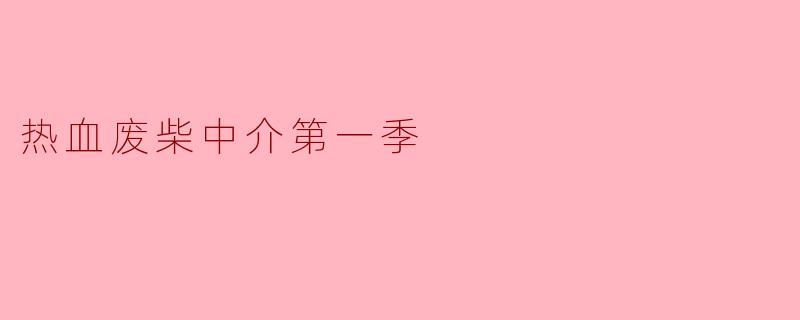 ### 热血废柴中介第一季:励志与成长的精彩碰撞