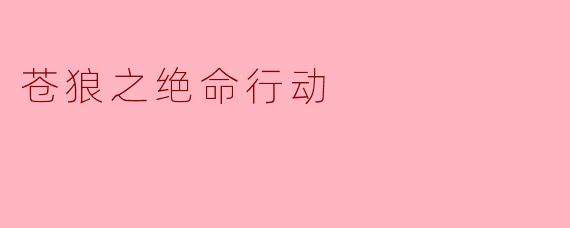 苍狼之绝命行动