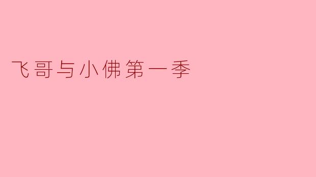 飞哥与小佛第一季主要讲述了什么故事?