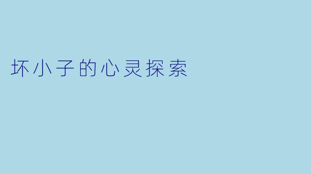 坏小子的心灵探索