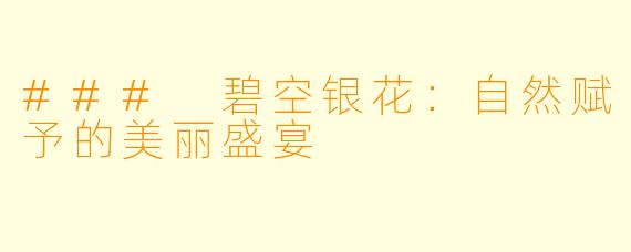### 碧空银花:自然赋予的美丽盛宴