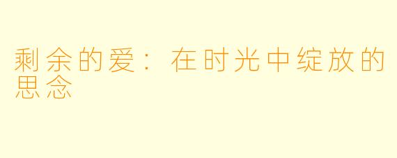 剩余的爱：在时光中绽放的思念