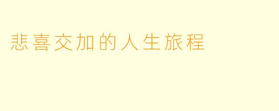 悲喜交加的人生旅程