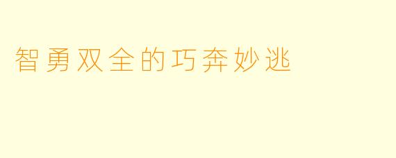 智勇双全的巧奔妙逃