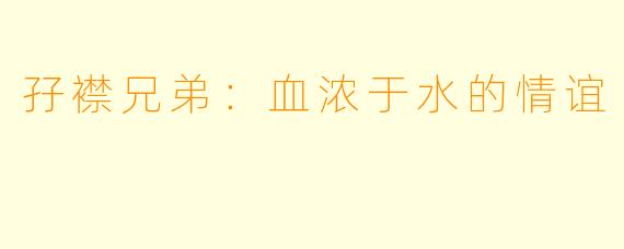 孖襟兄弟：血浓于水的情谊
