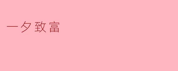一夕致富