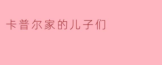 卡普尔家的儿子们在故事中面临了哪些挑战？