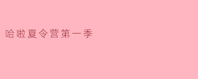 哈啦夏令营第一季