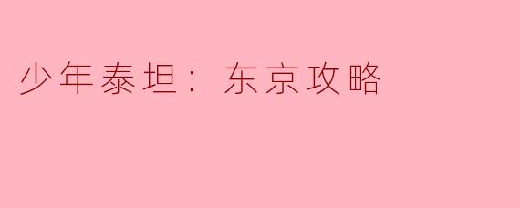 探索《少年泰坦：东京攻略》：超英与青春的碰撞